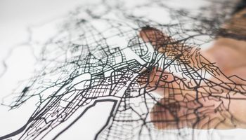 Карта города Цюриха выполненная из картона на лазерном станке